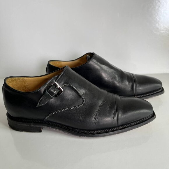 Brecos Made in Italy – Black Leather Monk Strap Dress Shoes (Size EU 42 / US 9) - Picture 2 of 10